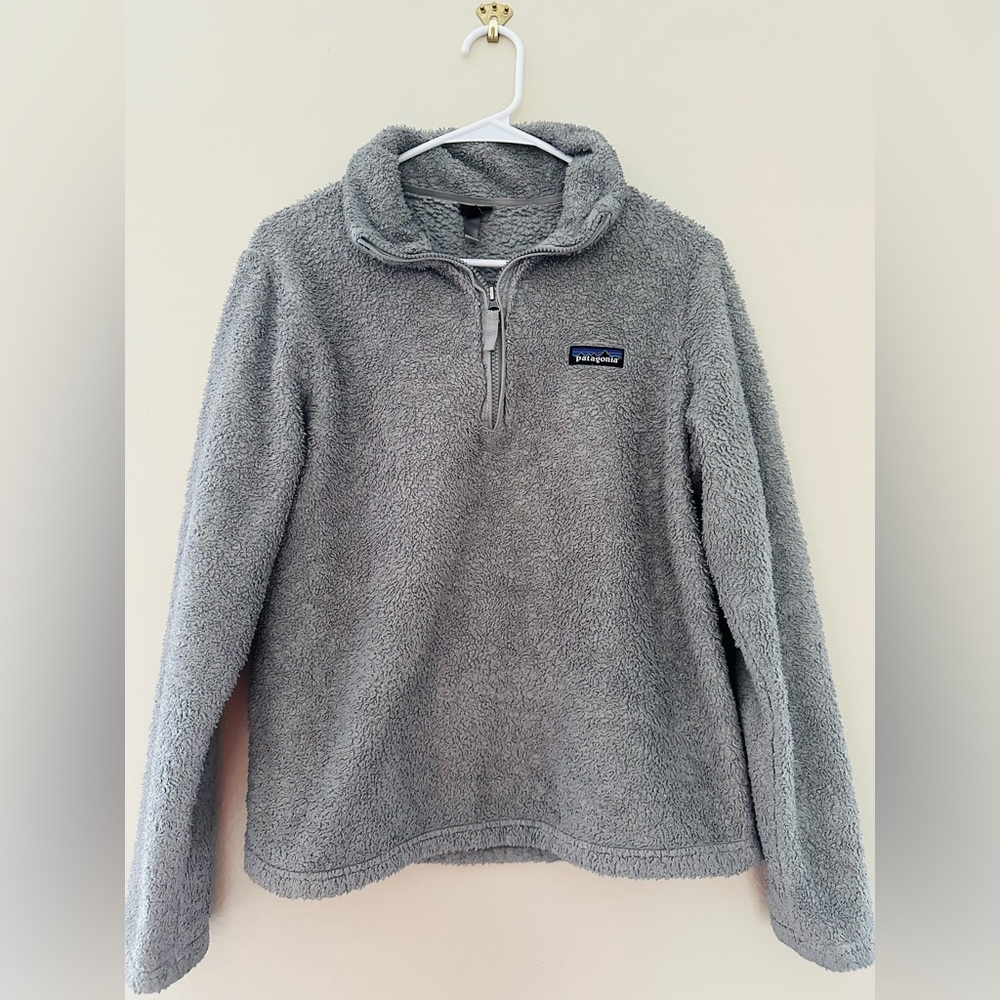 Patagonia Jacket Womens M Gray Los Gatos Pile Fleece 1/4 Zip Pullover Outdoors